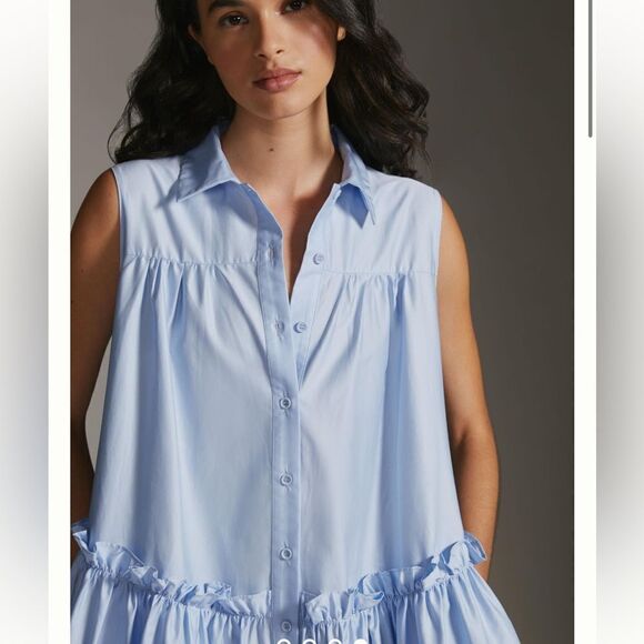 Anthropologie Devotion Twins Drop-Waist Midi Shirtdress/ size S - Picture 5 of 10